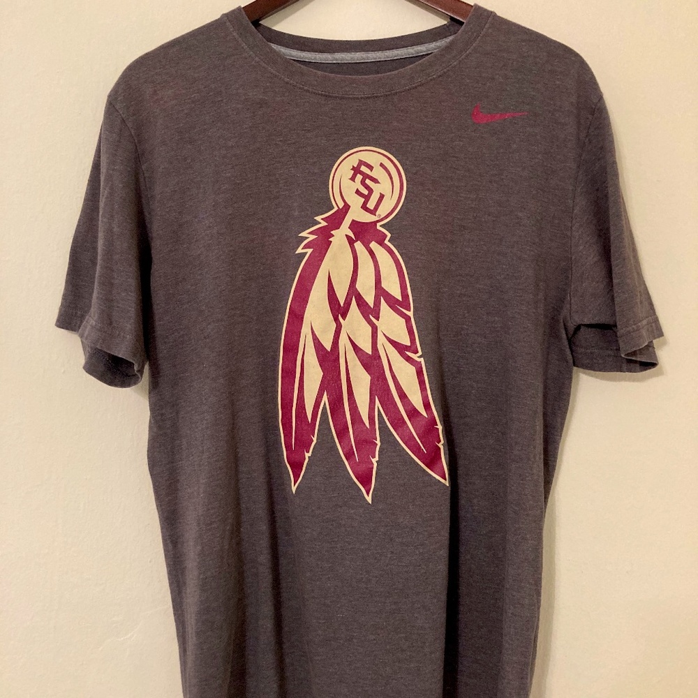 Large Grey FSU Nike Tribal Feathers Shirt